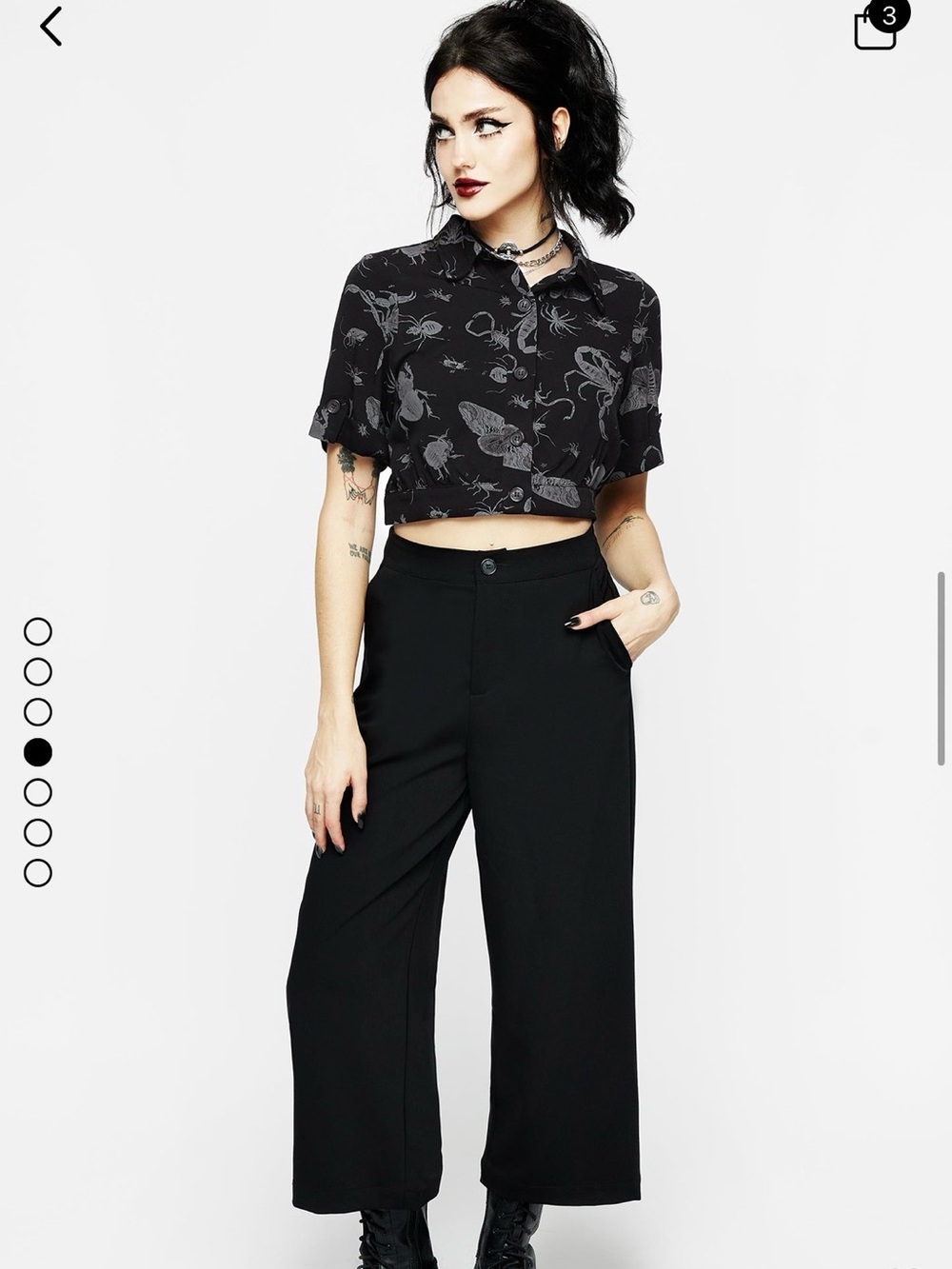 Disturbia Parasite Bugs Shot Sleeve Crop Shirt Size US 14 - Picture 5 of 7